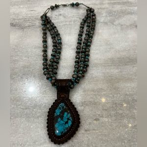 J Forks kingman turquoise necklace